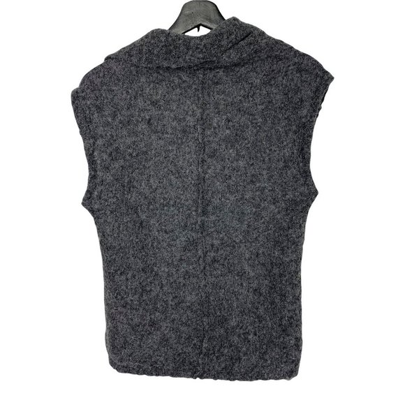 Holistia Alpaca Blend Sleeveless Asymmetrical Zip Up Vest Medium - Picture 2 of 6